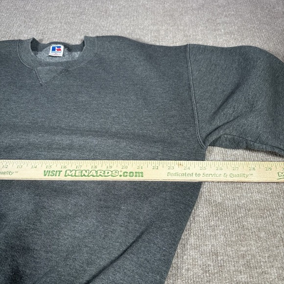Vintage Russell Sweatshirt Mens XL Crewneck Gray Fleece Blank Distressed 90s - Picture 10 of 11